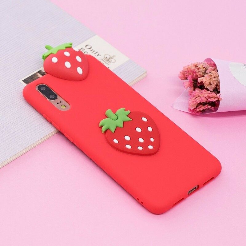 Kuori Huawei P20 3d Strawberry