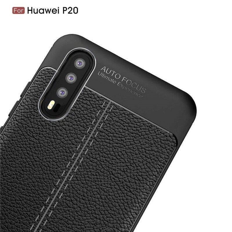 Kuori Huawei P20 Nahkaefekti Litsi Kaksinkertainen Linja