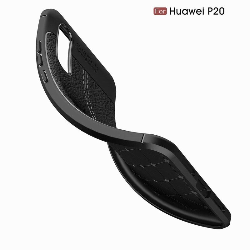 Kuori Huawei P20 Nahkaefekti Litsi Kaksinkertainen Linja