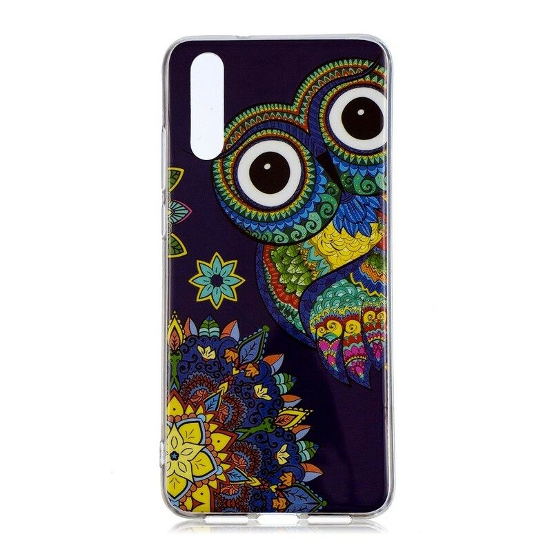 Kuori Huawei P20 Owl Fluoresoiva Mandala