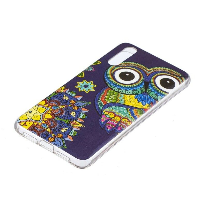 Kuori Huawei P20 Owl Fluoresoiva Mandala