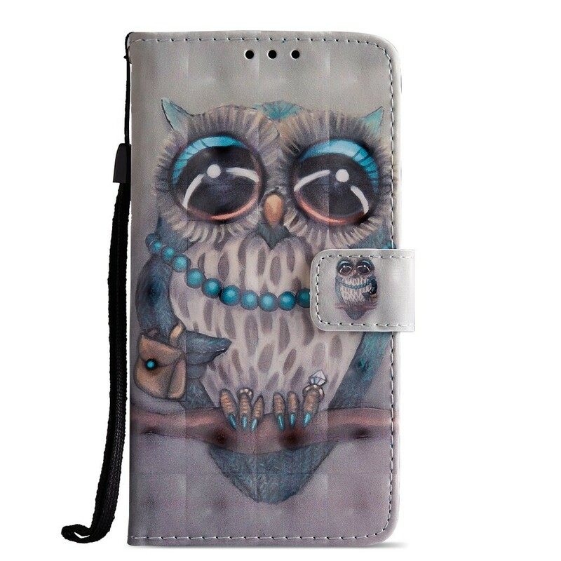 Nahkakotelo Huawei P20 Miss Owl 3d