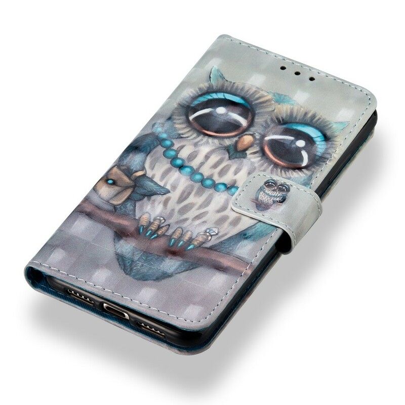 Nahkakotelo Huawei P20 Miss Owl 3d