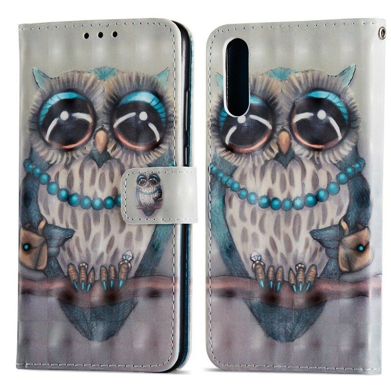 Nahkakotelo Huawei P20 Miss Owl 3d