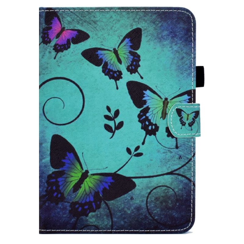 Kotelot iPad Mini 6 (2021) Butterflies Vihreällä Näytöllä