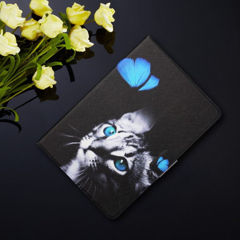 Kotelot iPad Mini 6 (2021) Cat Ja Blue Butterfly