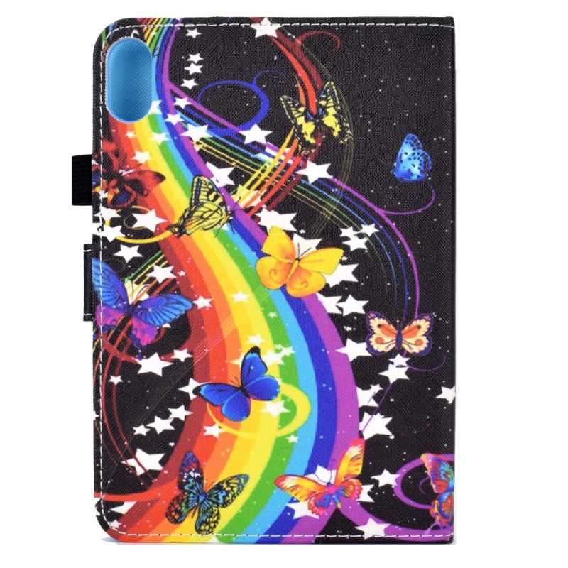 Nahkakotelo iPad Mini 6 (2021) Rainbow Butterflies