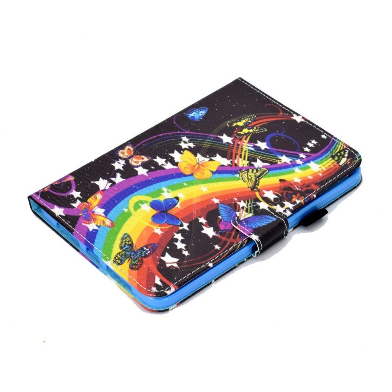 Nahkakotelo iPad Mini 6 (2021) Rainbow Butterflies