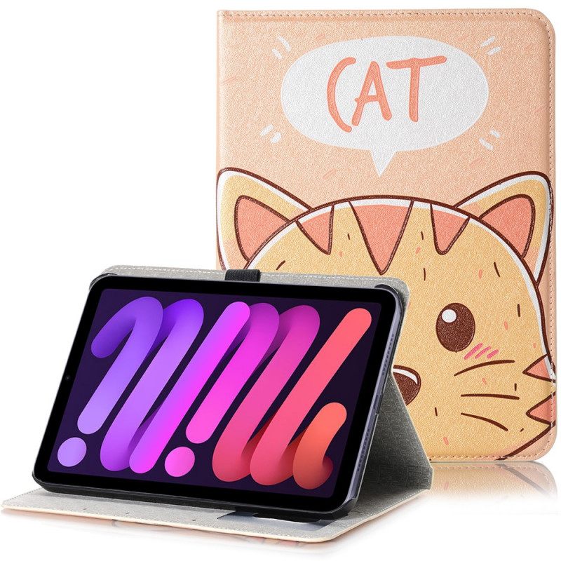 Nahkakuori iPad Mini 6 (2021) Cartoon Cat