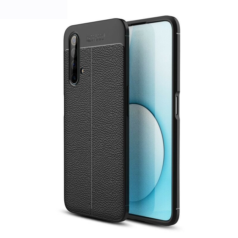 Case Realme X50 Double Line Litchi Leather Effect