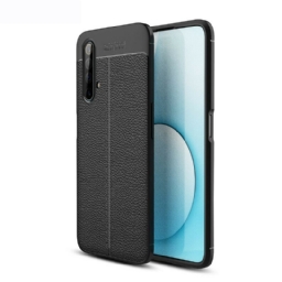 Case Realme X50 Double Line Litchi Leather Effect