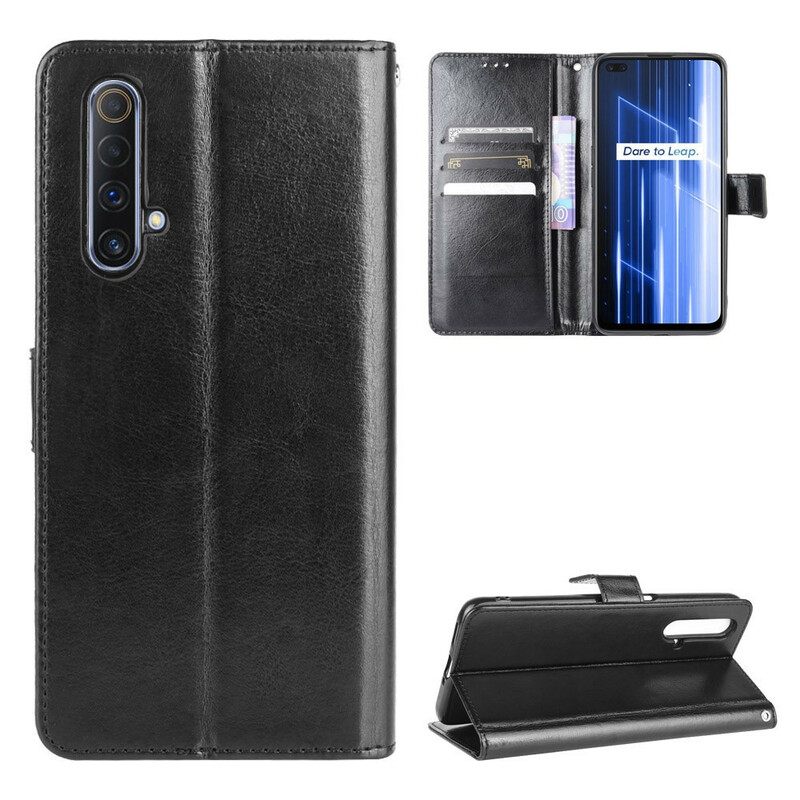 Flip Case Realme X50 Keinonahka Näyttävä