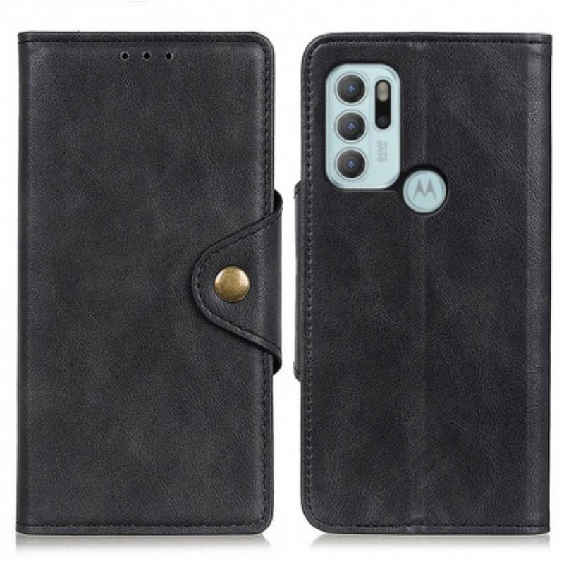 Flip Case Moto G60S Keinonahkapainike