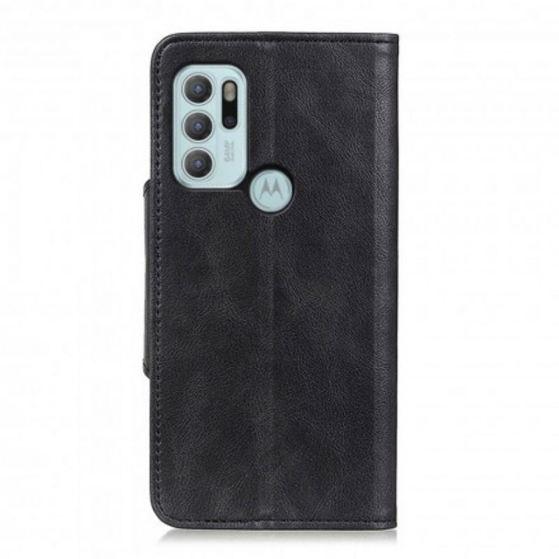 Flip Case Moto G60S Keinonahkapainike