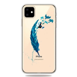 Case iPhone 11 Kaunis Sininen Sulka