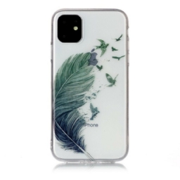 Case iPhone 11 Läpinäkyvä Värillinen Sulka