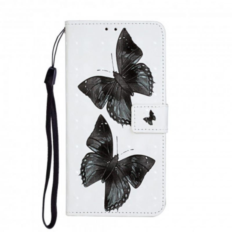 Flip Case iPhone 11 Suojaketju Kuori Butterfly Säädettävä Hihna