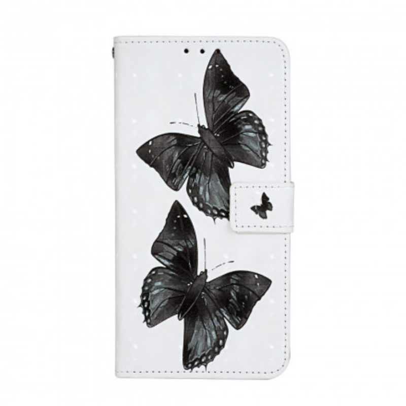 Flip Case iPhone 11 Suojaketju Kuori Butterfly Säädettävä Hihna