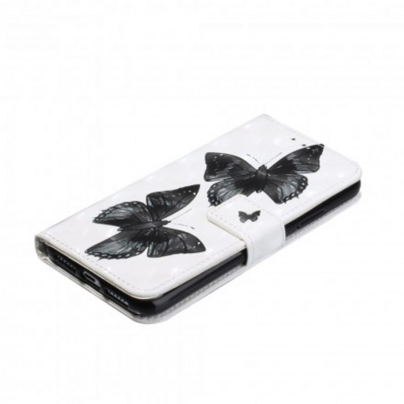 Flip Case iPhone 11 Suojaketju Kuori Butterfly Säädettävä Hihna