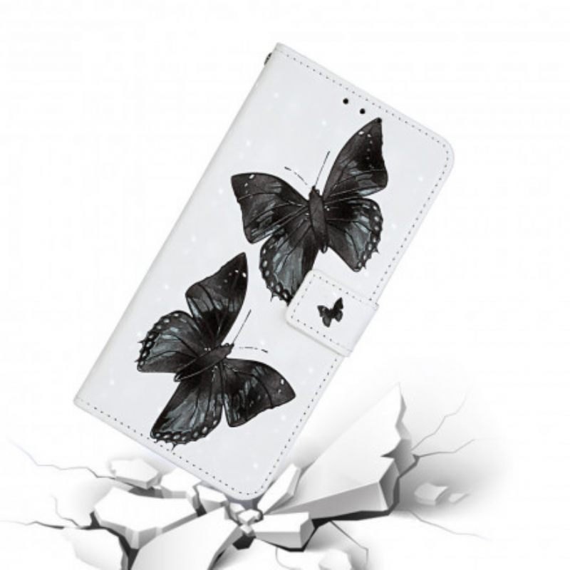 Flip Case iPhone 11 Suojaketju Kuori Butterfly Säädettävä Hihna