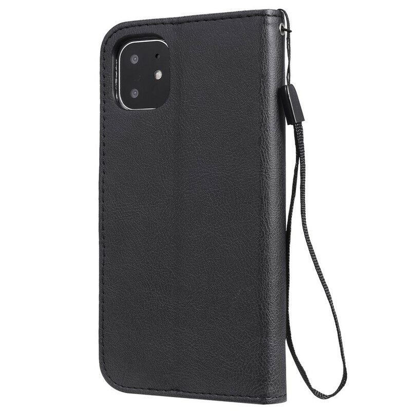 Flip Case iPhone 11 Suojaketju Kuori Nahkainen Efektihihna