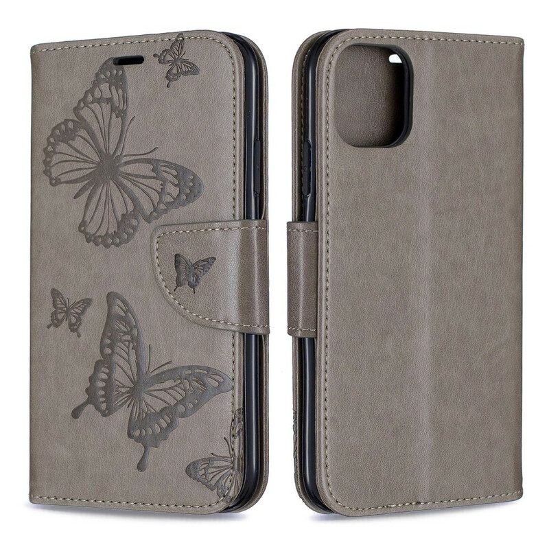 Kotelot iPhone 11 Suojaketju Kuori Butterflies Painettu Hihna