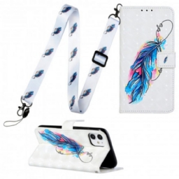 Kotelot iPhone 11 Suojaketju Kuori Feather Säädettävä Hihna