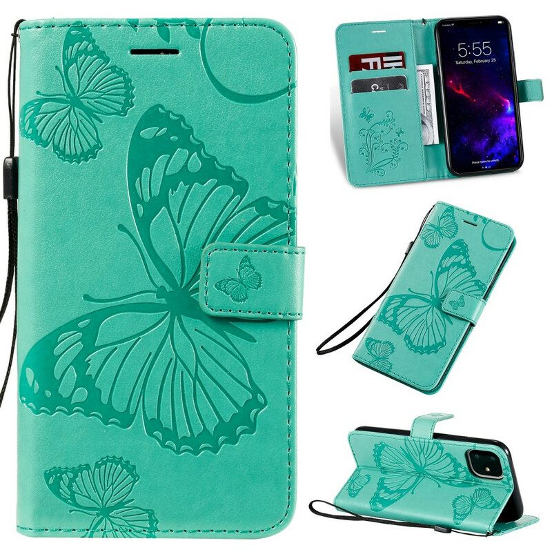 Kotelot iPhone 11 Suojaketju Kuori Giant Thong Butterflies