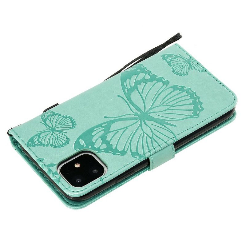 Kotelot iPhone 11 Suojaketju Kuori Giant Thong Butterflies