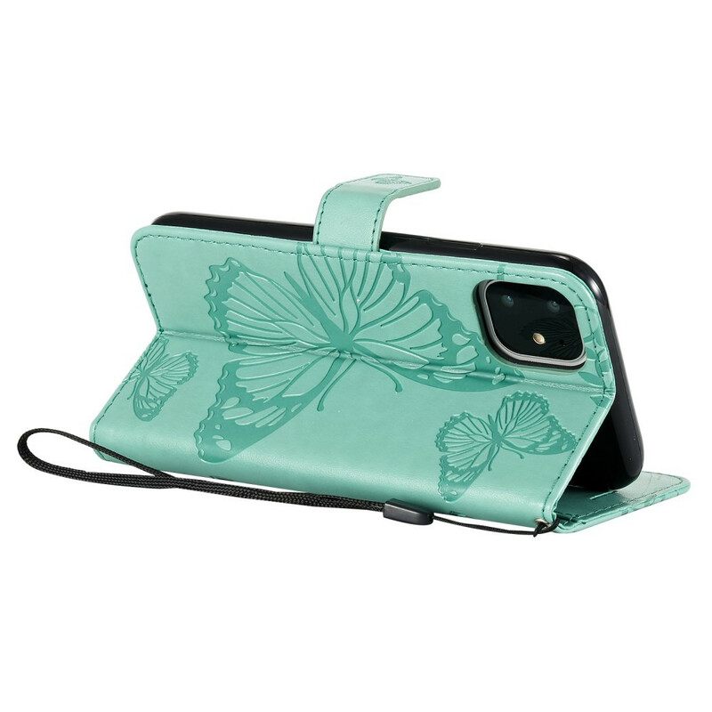 Kotelot iPhone 11 Suojaketju Kuori Giant Thong Butterflies