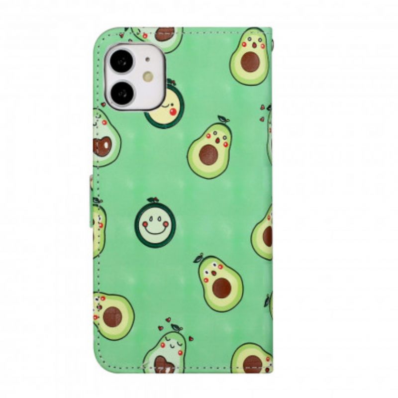 Kotelot iPhone 11 Suojaketju Kuori Säädettävä Hihna Avocadot