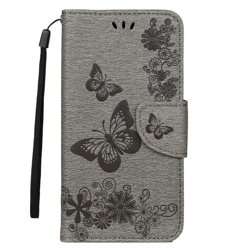 Kotelot iPhone 11 Suojaketju Kuori Splendid Butterflies Hihnalla