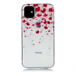 Kuori iPhone 11 Rain Of Hearts