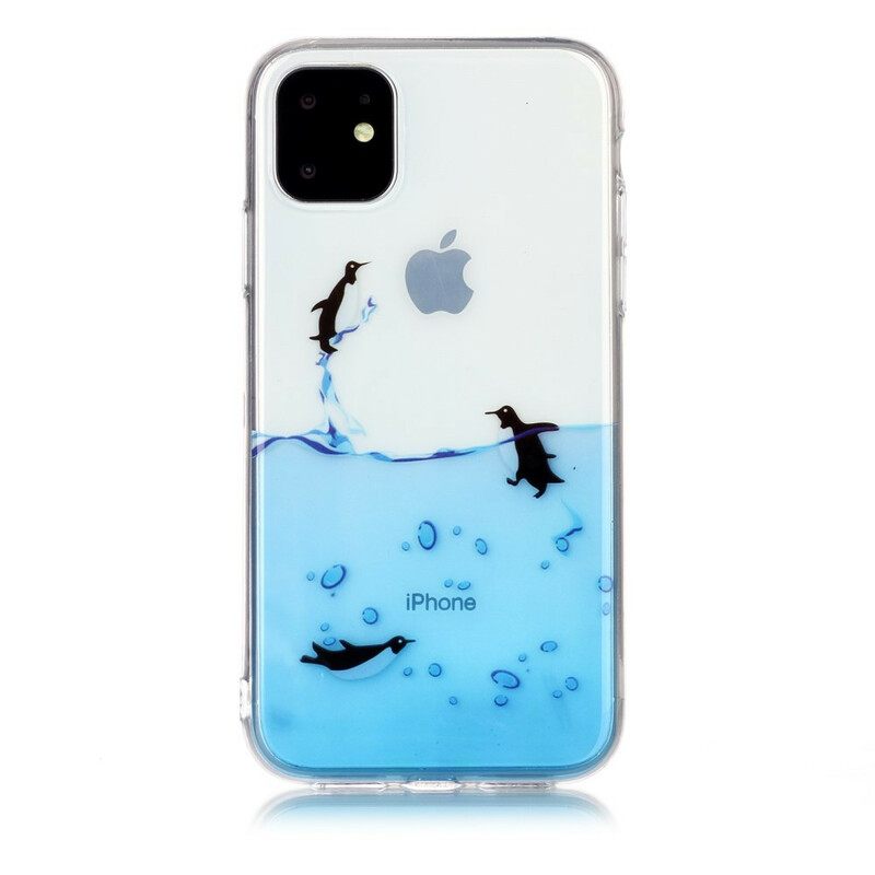 Kuori iPhone 11 Transparent Penguin Game