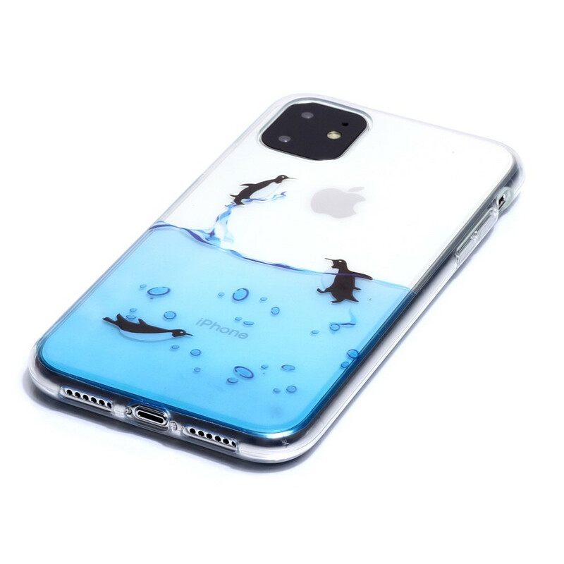 Kuori iPhone 11 Transparent Penguin Game