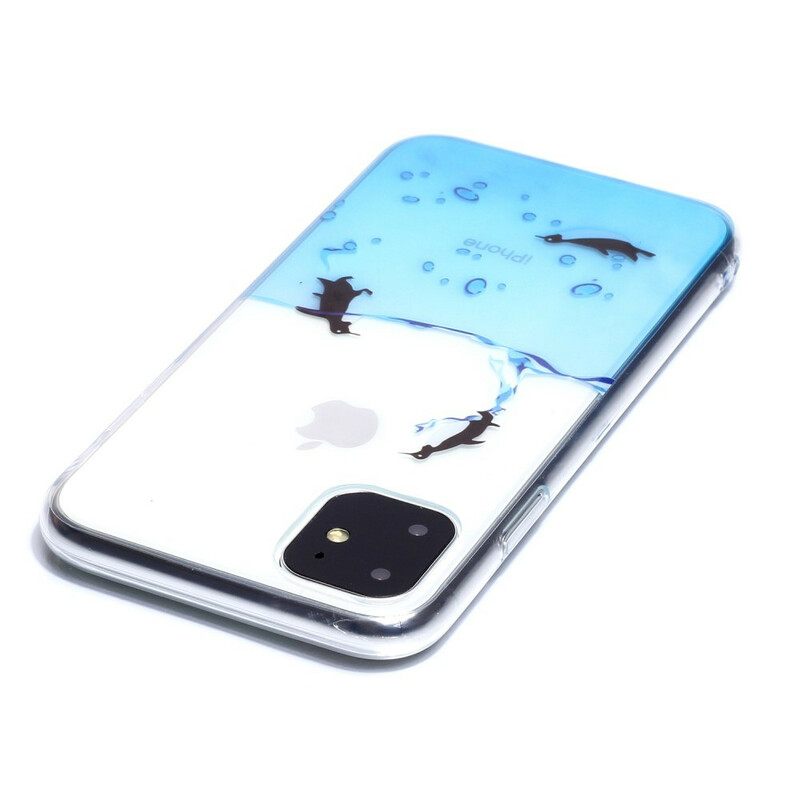 Kuori iPhone 11 Transparent Penguin Game