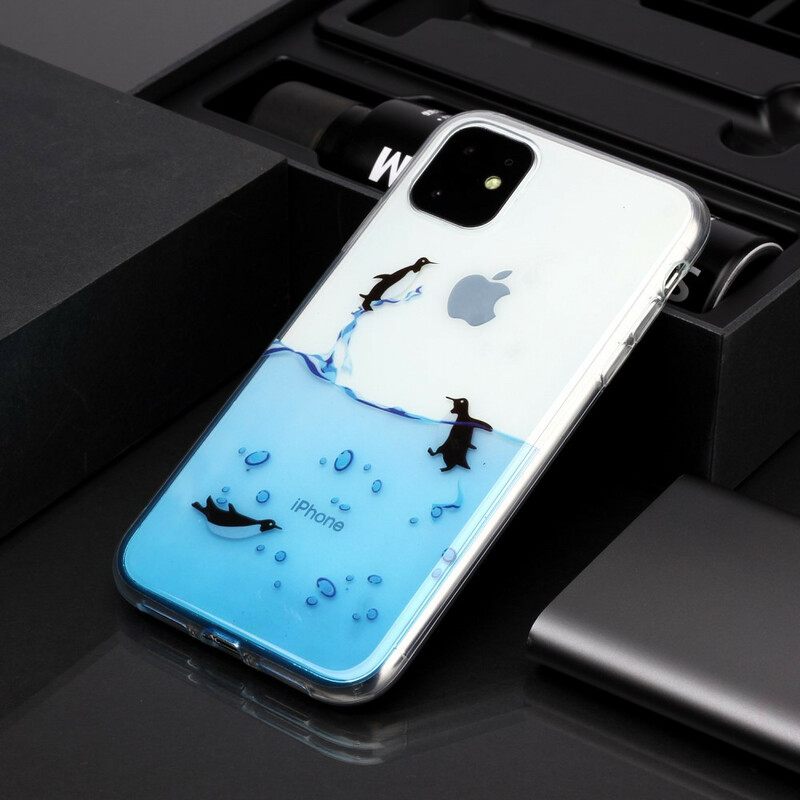 Kuori iPhone 11 Transparent Penguin Game