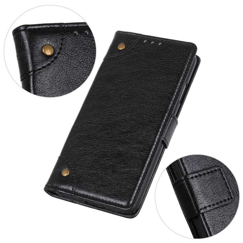 Flip Case Vivo V23 5G Vintage Nappa Keinonahkaa