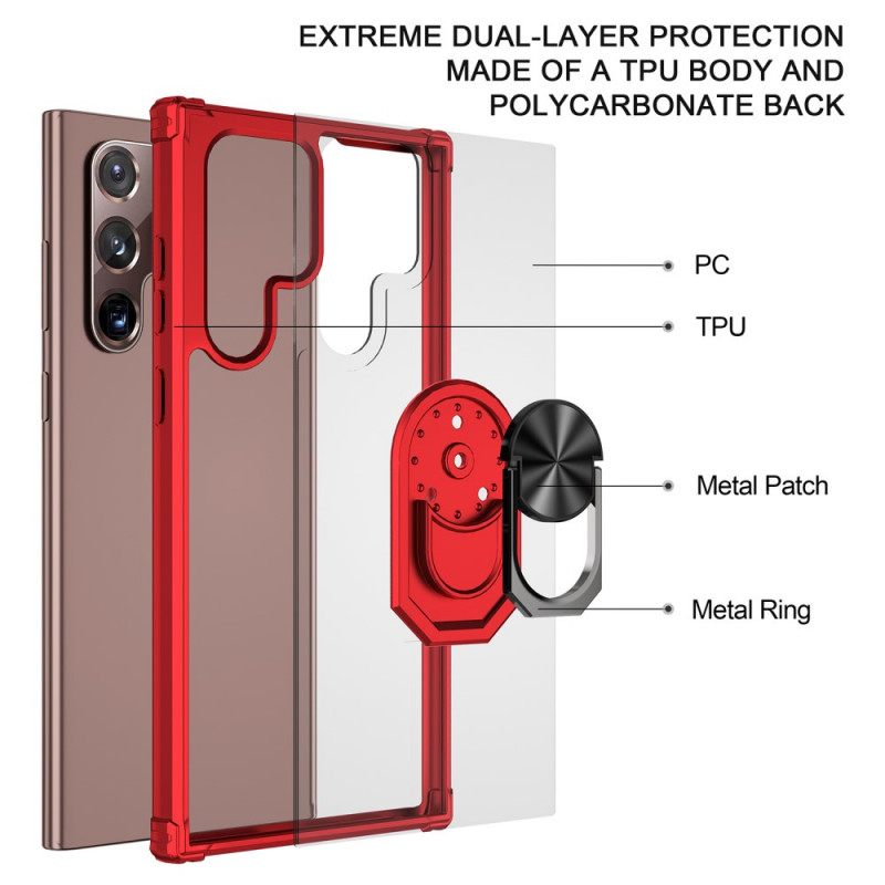 Case Samsung Galaxy S22 Ultra 5G Läpinäkyvä Rengastuella