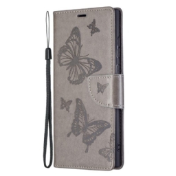 Flip Case Samsung Galaxy S22 Ultra 5G Butterflies In Flight With Lanyard