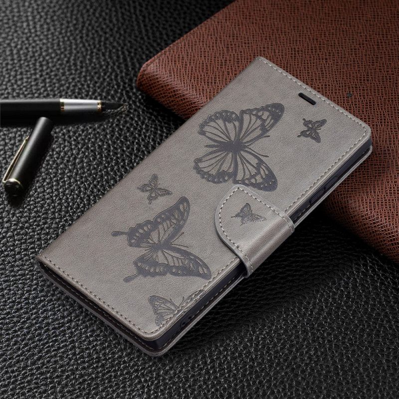 Flip Case Samsung Galaxy S22 Ultra 5G Butterflies In Flight With Lanyard