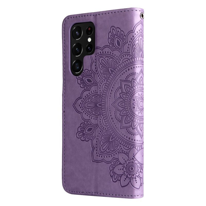 Flip Case Samsung Galaxy S22 Ultra 5G Flower Mandala