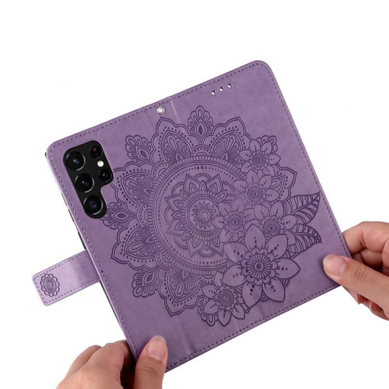 Flip Case Samsung Galaxy S22 Ultra 5G Flower Mandala