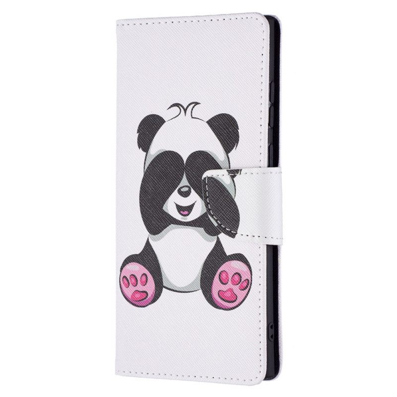 Flip Case Samsung Galaxy S22 Ultra 5G Panda Hauskaa