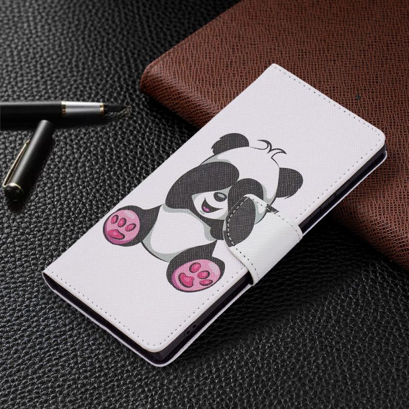 Flip Case Samsung Galaxy S22 Ultra 5G Panda Hauskaa