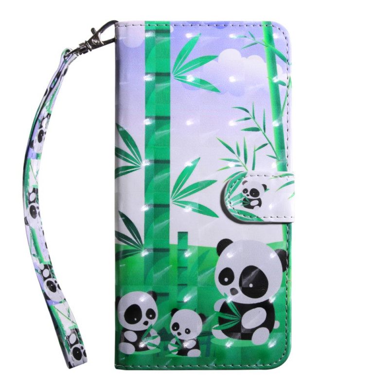 Flip Case Samsung Galaxy S22 Ultra 5G Panda Perhe