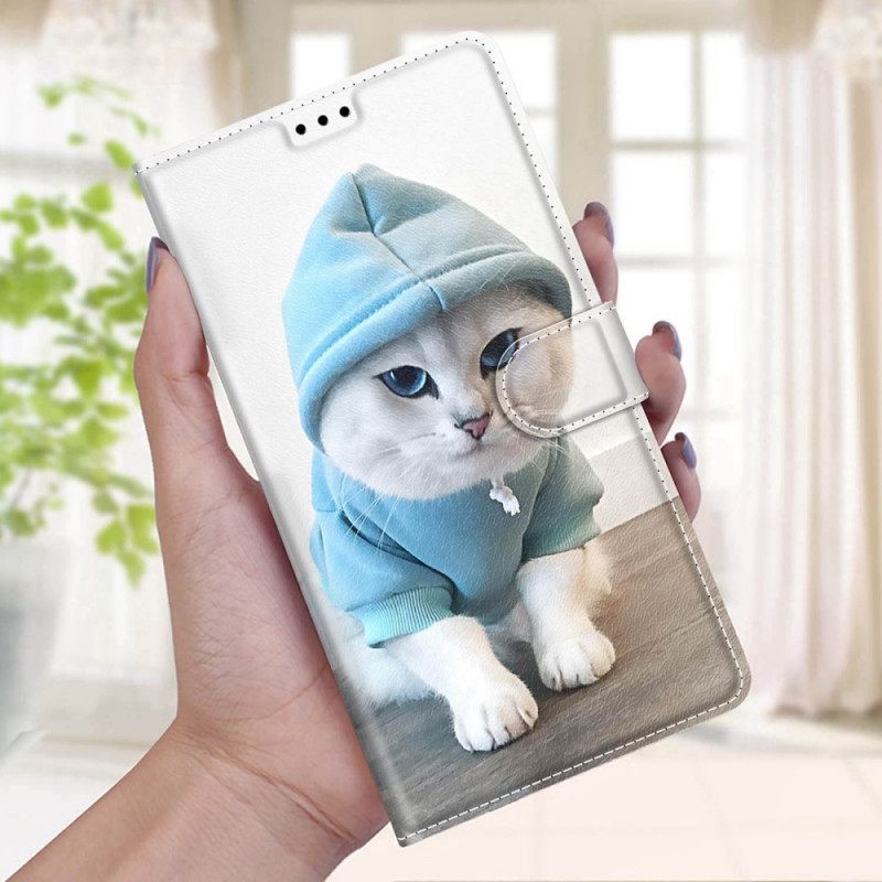 Flip Case Samsung Galaxy S22 Ultra 5G Suojaketju Kuori Thong Cats Fani