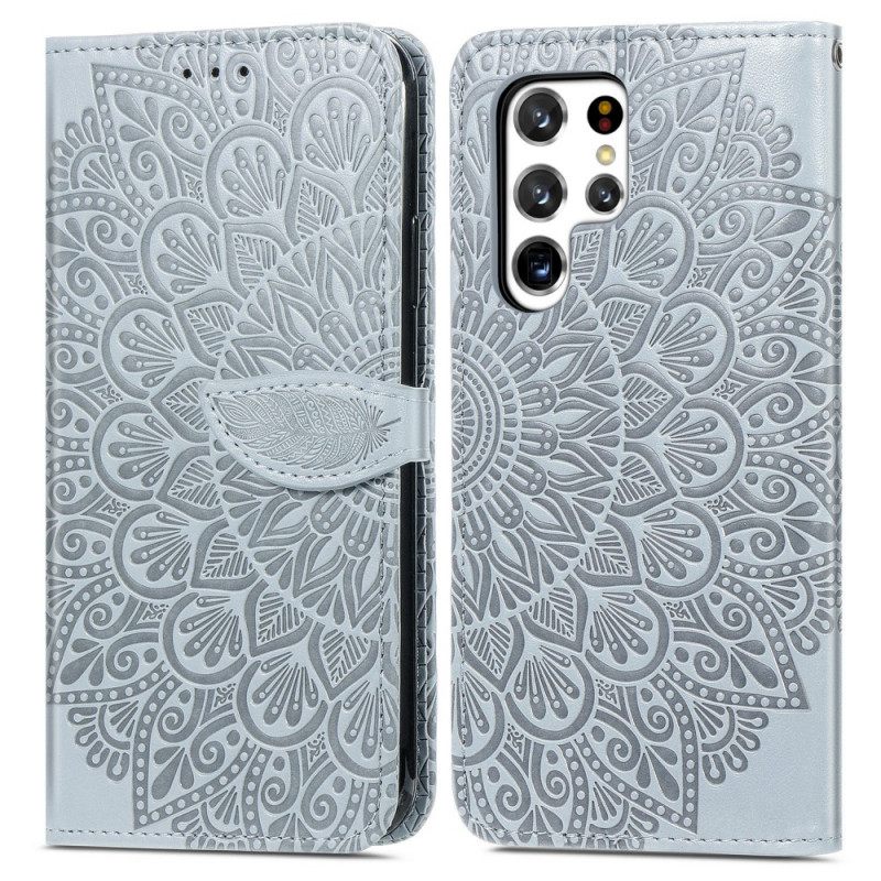 Flip Case Samsung Galaxy S22 Ultra 5G Tribal Leaves