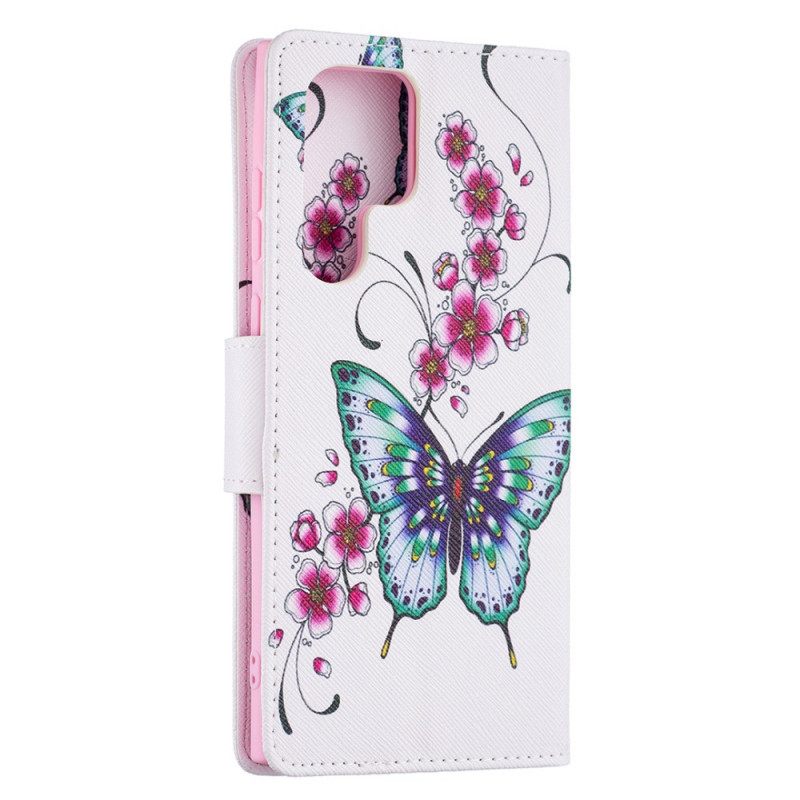 Kotelot Samsung Galaxy S22 Ultra 5G Butterflies Kings