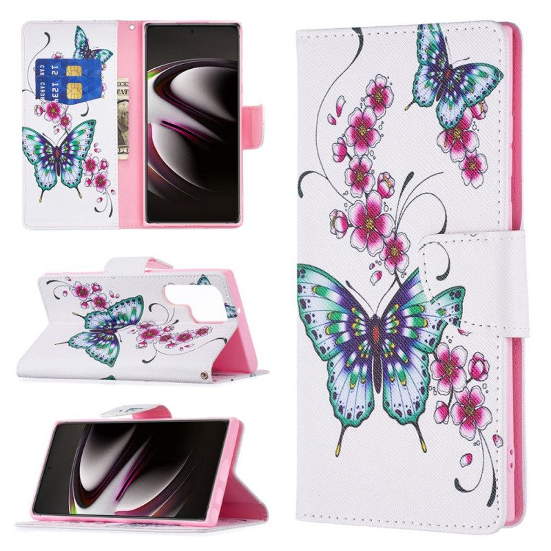 Kotelot Samsung Galaxy S22 Ultra 5G Butterflies Kings